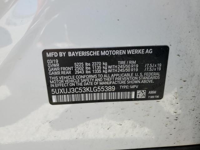 5UXUJ3C53KLG55389 - 2019 BMW X4 XDRIVE30I WHITE photo 13