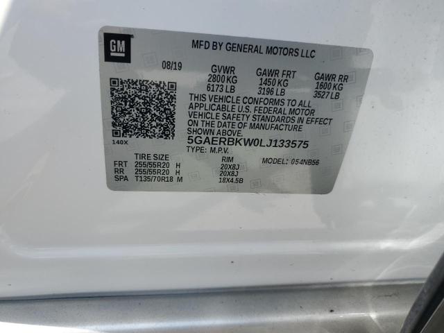 5GAERBKW0LJ133575 - 2020 BUICK ENCLAVE ESSENCE თეთრი ფოტო 13