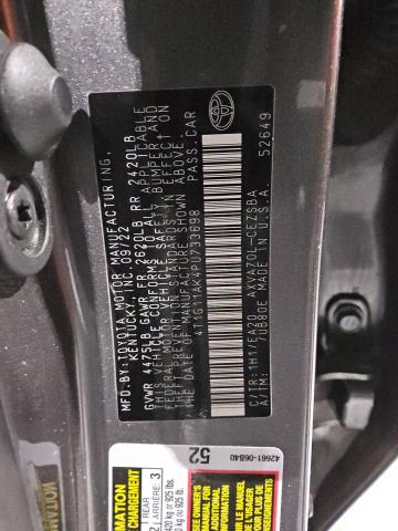 4T1G11AK4PU733698 - 2023 TOYOTA CAMRY SE NIGHT SHADE GRAY photo 12