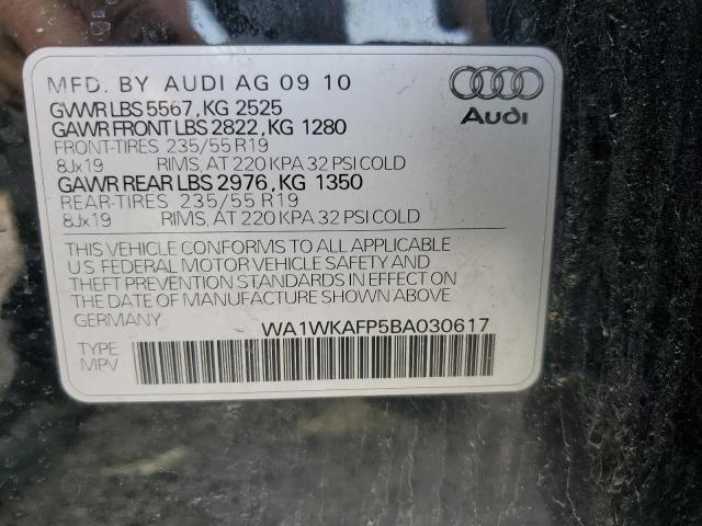 WA1WKAFP5BA030617 - 2011 AUDI Q5 PRESTIGE BLACK photo 13