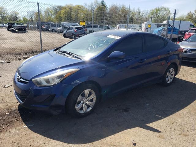 5NPDH4AE3GH665449 - 2016 HYUNDAI ELANTRA SE BLUE photo 1