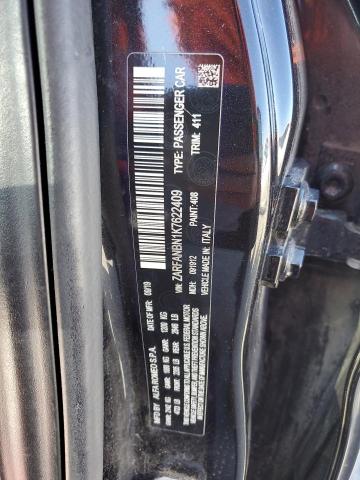 ZARFANBN1K7622409 - 2019 ALFA ROMEO GIULIA TI 黑色 照片 12