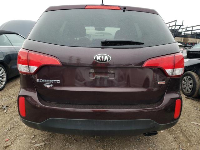 5XYKT3A60FG619835 - 2015 KIA SORENTO LX BURGUNDY photo 6