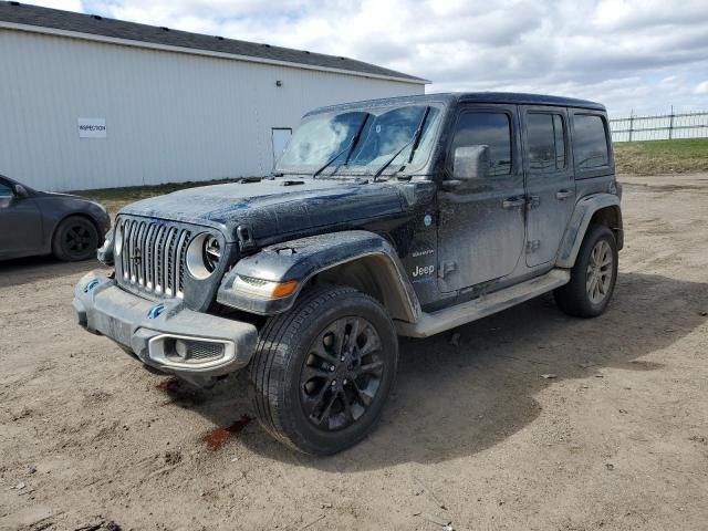1C4JJXP66NW160800 - 2022 JEEP WRANGLER U SAHARA 4XE BLACK photo 1