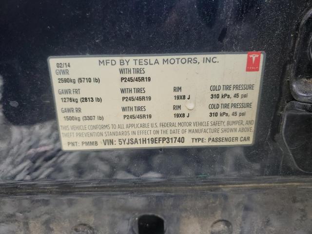 5YJSA1H19EFP31740 - 2014 TESLA MODEL S BLUE photo 13
