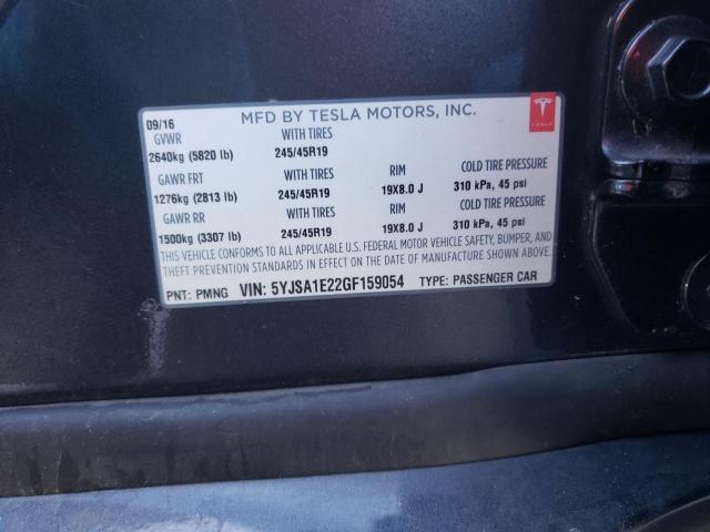 5YJSA1E22GF159054 - 2016 TESLA MODEL S ნაცრისფერი ფოტო 12