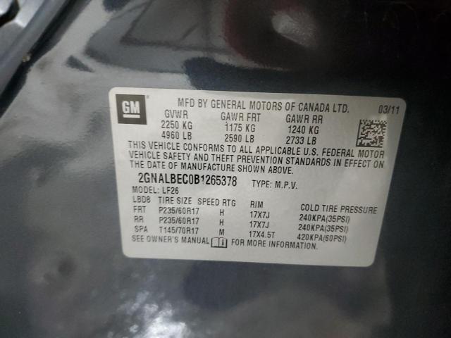 2GNALBEC0B1265378 - 2011 CHEVROLET EQUINOX LS CHARCOAL photo 13