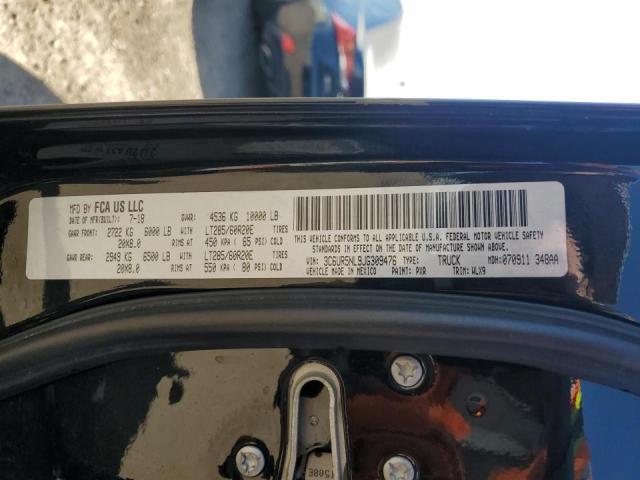 3C6UR5NL9JG309476 - 2018 RAM 2500 LARAMIE Czarny zdjęcie 12
