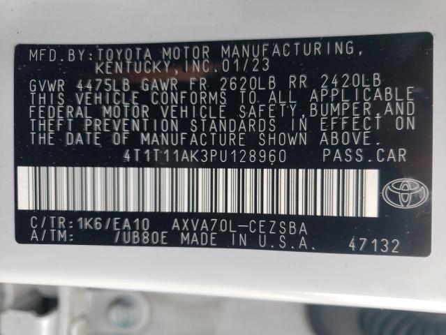 4T1T11AK3PU128960 - 2023 TOYOTA CAMRY SE NIGHT SHADE GRAY photo 12