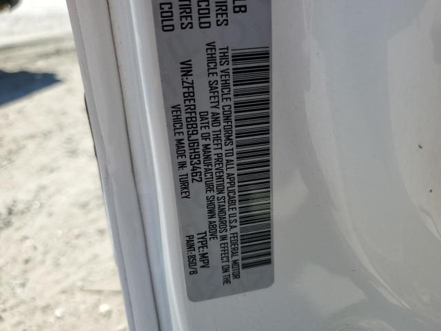 ZFBERFBB9J6H93462 - 2018 RAM PROMASTER SLT Білий фото 13