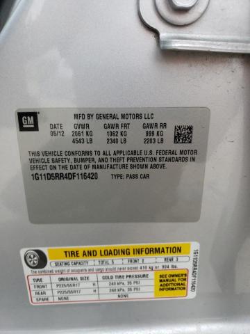 1G11D5RR4DF116420 - 2013 CHEVROLET MALIBU 1LT 银色 照片 12