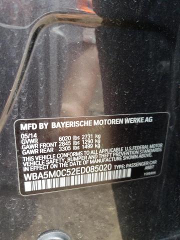 WBA5M0C52ED085020 - 2014 BMW 550 XIGT GRAY photo 12