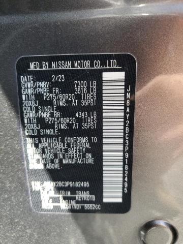 JN8AY2BC3P9182495 - 2023 NISSAN ARMADA SL GRAY photo 13