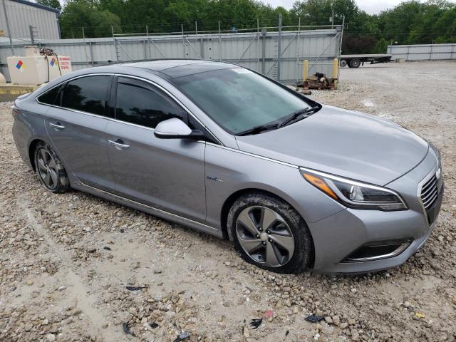 KMHE34L15GA030586 - 2016 HYUNDAI SONATA HYBRID BLUE photo 4