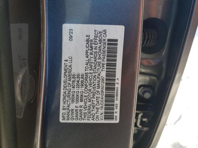 19UDE4H33RA012967 - 2024 ACURA INTEGRA A-SPEC GRAY photo 13