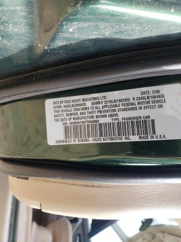4S3BH6755Y7650063 - 2000 SUBARU LEGACY OUTBACK AWP 绿色 照片 12