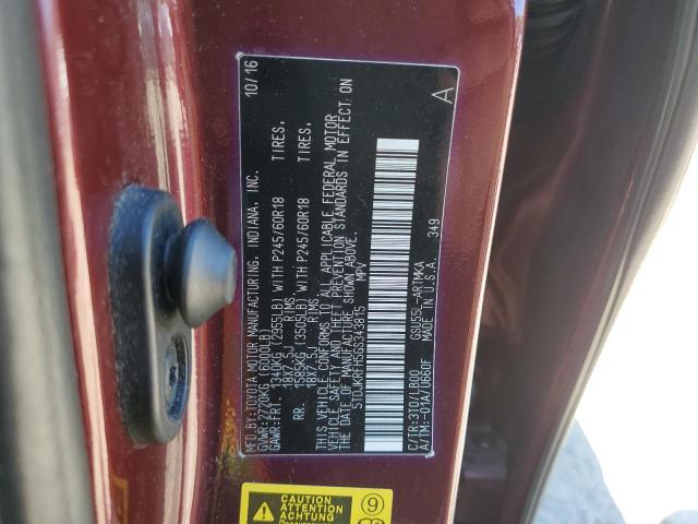 5TDJKRFH5GS343815 - 2016 TOYOTA HIGHLANDER XLE MAROON photo 14