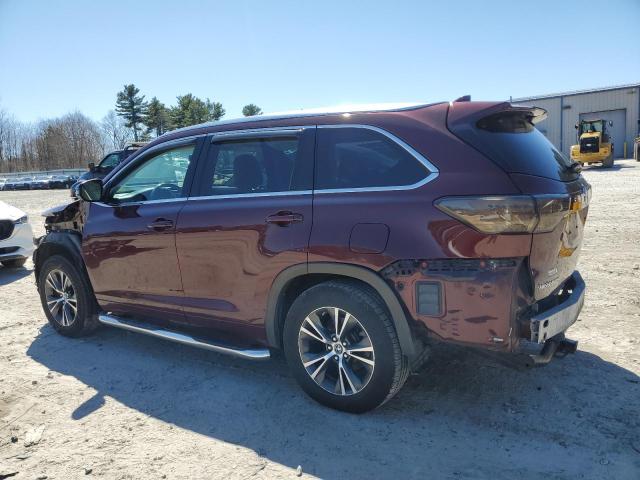 5TDJKRFH5GS343815 - 2016 TOYOTA HIGHLANDER XLE MAROON photo 2