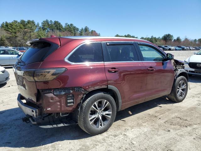 5TDJKRFH5GS343815 - 2016 TOYOTA HIGHLANDER XLE MAROON photo 3