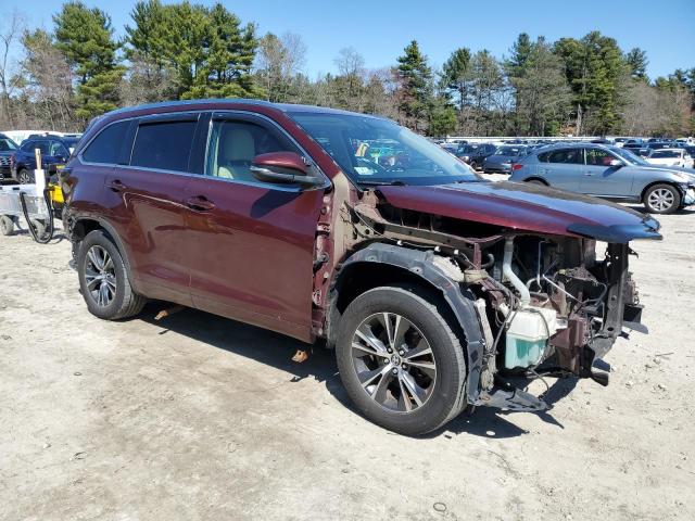 5TDJKRFH5GS343815 - 2016 TOYOTA HIGHLANDER XLE MAROON photo 4