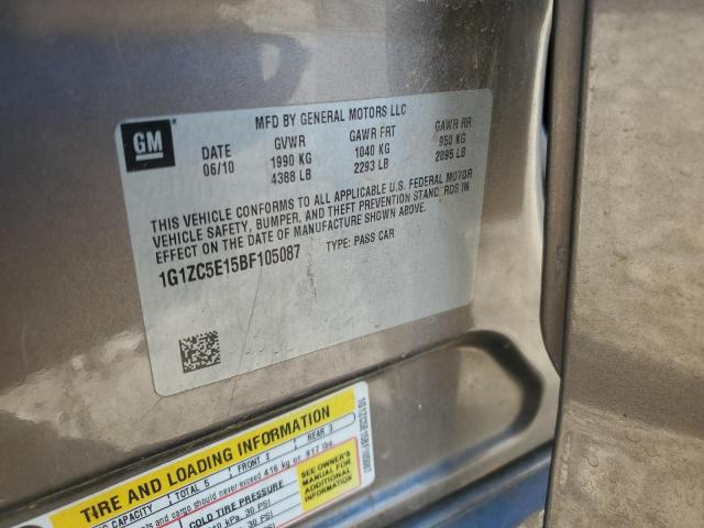 1G1ZC5E15BF105087 - 2011 CHEVROLET MALIBU 1LT GRAY photo 12