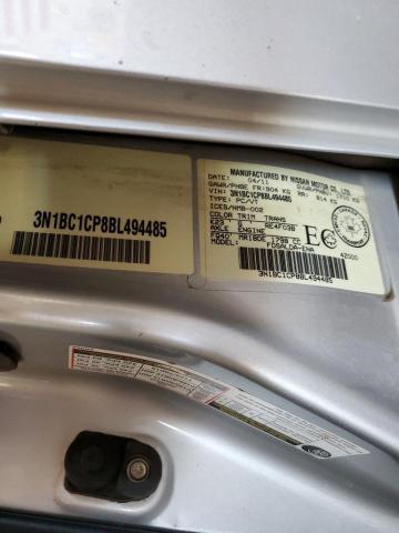 3N1BC1CP8BL494485 - 2011 NISSAN VERSA S Plata foto 12