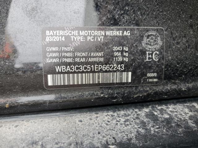 WBA3C3C51EP662243 - 2014 BMW 320 I XDRIVE BLACK photo 12