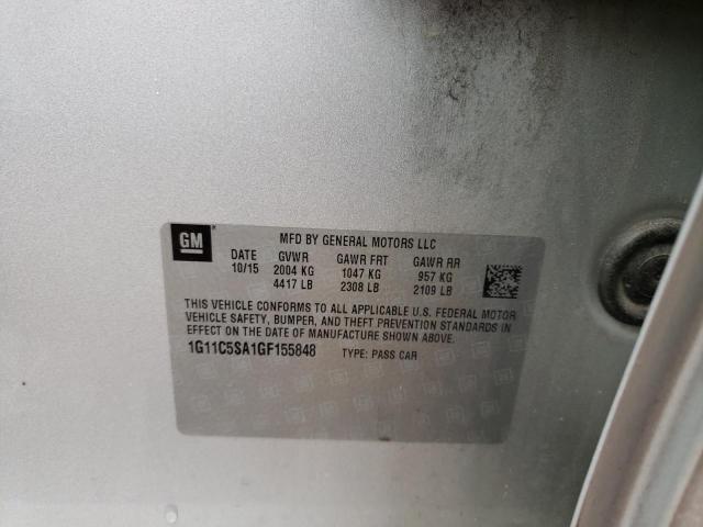 1G11C5SA1GF155848 - 2016 CHEVROLET MALIBU LIM LT 银色 照片 12