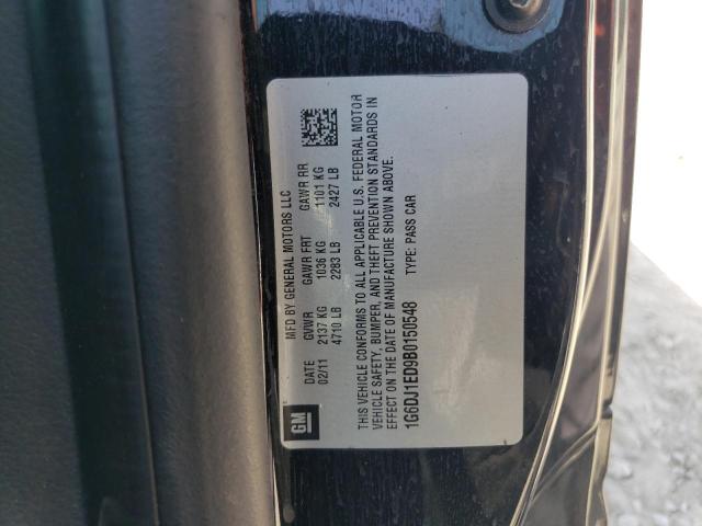 1G6DJ1ED9B0150548 - 2011 CADILLAC CTS PERFORMANCE COLLECTION Черный фото 12