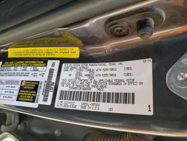 5TFRM5F18FX084545 - 2015 TOYOTA TUNDRA DOUBLE CAB SR/SR5 BLACK photo 12