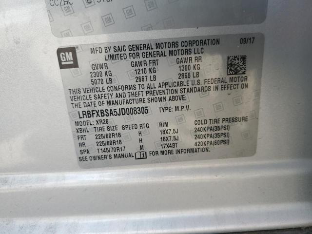 LRBFXBSA5JD008305 - 2018 BUICK ENVISION PREFERRED 银色 照片 14