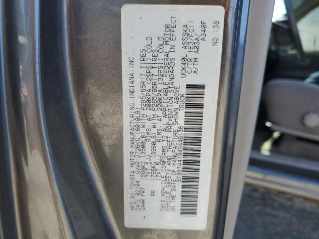 5TBBT44194S446136 - 2004 TOYOTA TUNDRA ACCESS CAB SR5 GRAY photo 12