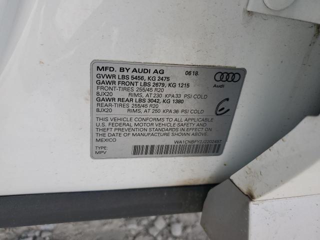 WA1CNBFY2J2202457 - 2018 AUDI Q5 PRESTIGE WHITE photo 13