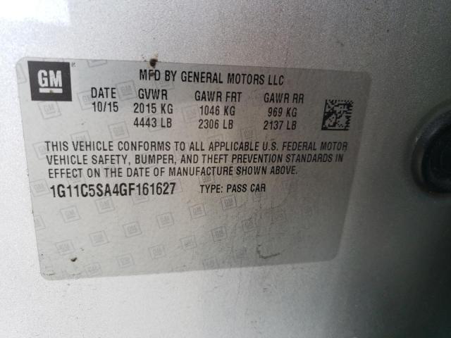 1G11C5SA4GF161627 - 2016 CHEVROLET MALIBU LIM LT 银色 照片 12