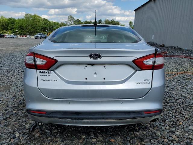 3FA6P0LU0ER265079 - 2014 FORD FUSION SE HYBRID SILVER photo 6