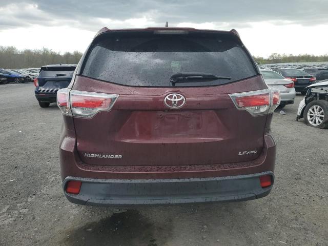 5TDBKRFH1GS247426 - 2016 TOYOTA HIGHLANDER LE BURGUNDY photo 6