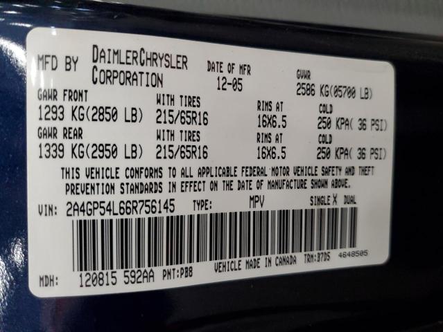 2A4GP54L66R756145 - 2006 CHRYSLER TOWN & COU TOURING 蓝色 照片 13