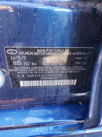 5NPE24AF2JH630018 - 2018 HYUNDAI SONATA SE BLUE photo 13