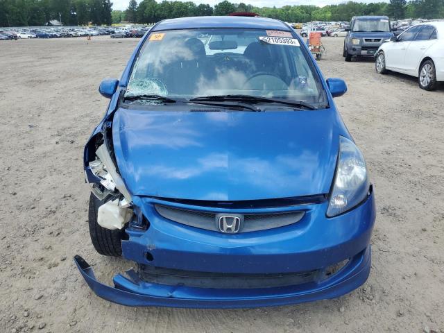 JHMGD386X7S019553 - 2007 HONDA FIT S 蓝色 照片 5