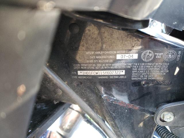 1HD1FCW115Y602322 - 2005 HARLEY-DAVIDSON FLHTCUI 勃艮第红 照片 10