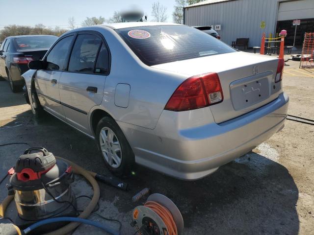 1HGES16365L020896 - 2005 HONDA CIVIC DX VP SILVER photo 2