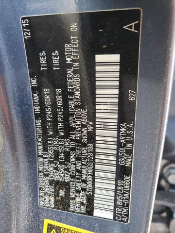 5TDKKRFH8GS128188 - 2016 TOYOTA HIGHLANDER XLE 蓝色 照片 13