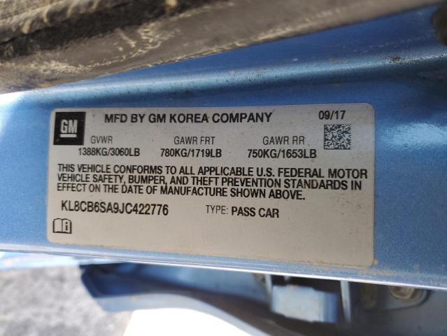 KL8CB6SA9JC422776 - 2018 CHEVROLET SPARK LS BLUE photo 12