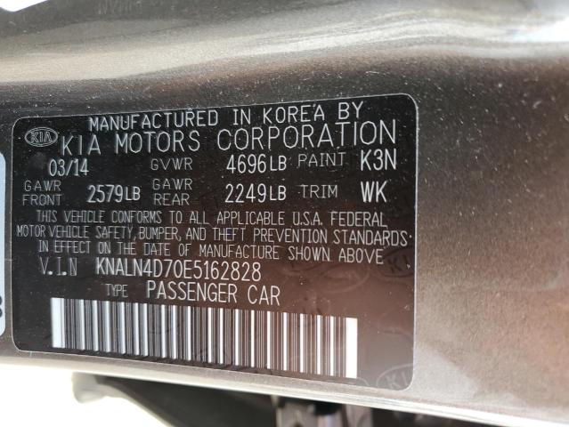 KNALN4D70E5162828 - 2014 KIA CADENZA PREMIUM CHARCOAL photo 13