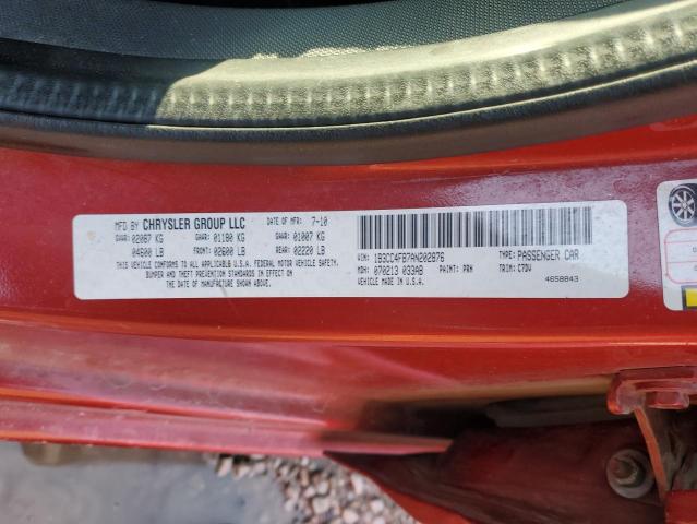 1B3CC4FB7AN202876 - 2010 DODGE AVENGER SXT RED photo 12