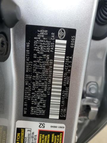 4T1G11AK2RU878189 - 2024 TOYOTA CAMRY SE NIGHT SHADE SILVER photo 12