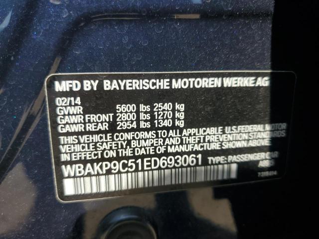 WBAKP9C51ED693061 - 2014 BMW 550 XI BLUE photo 12