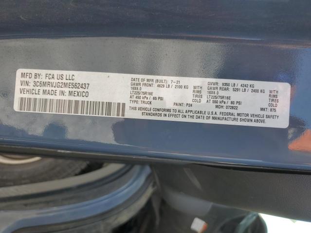 3C6MRVJG2ME562437 - 2021 RAM PROMASTER 3500 HIGH Mavi foto 14