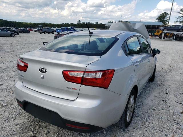 KNADN4A33F6446553 - 2015 KIA RIO EX SILVER photo 4