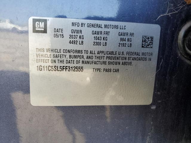 1G11C5SL5FF312555 - 2015 CHEVROLET MALIBU 1LT BLUE photo 12